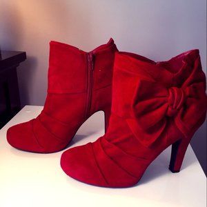 Red Suede Gianni Bini Bootie Size 8